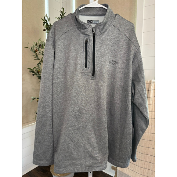 Callaway Other - Men's Callaway Grey & Black Quarter-Zip Pullover Sweatshirt Pockets Fleece XXL